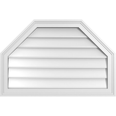 Ekena Millwork Octagonal Top Surface Mount PVC Gable Vent w/ 2"W x 1-1/2"P Brickmould Frame, 30"W x 20"H GVPOT30X2002SN